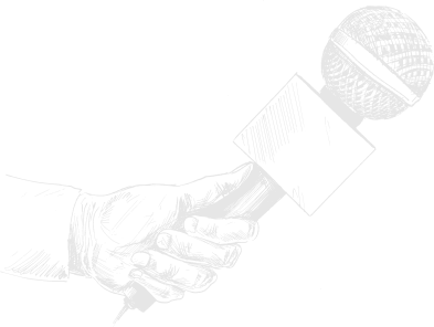 Hand holding microphone
