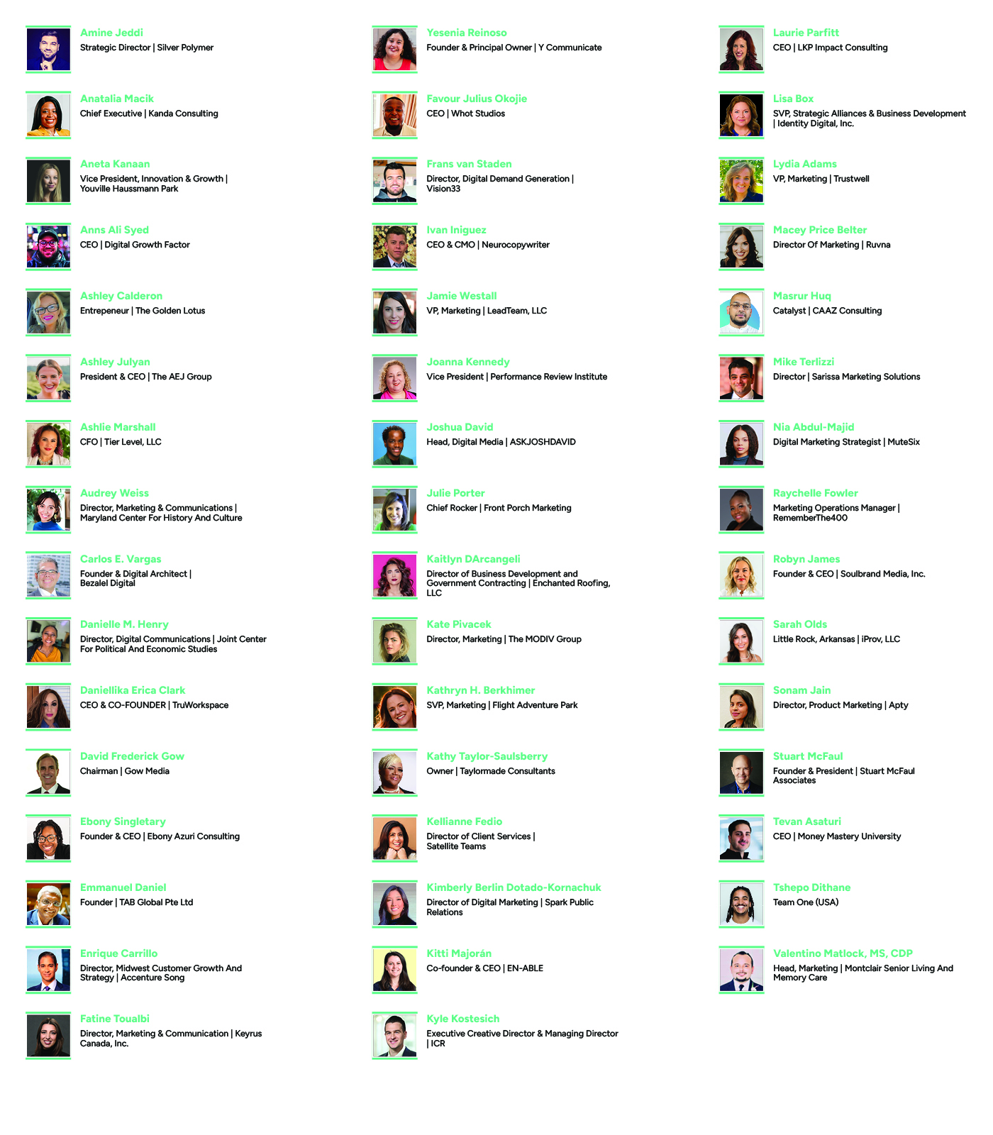 Website Leadership Awardees